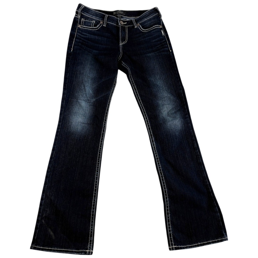 Silver Jeans Co. Suki High Slim Bootcut Womens 31x33 Dark Blue Denim Stitched